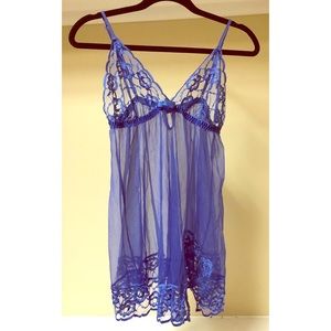Royal Blue nightie Lace lingerie